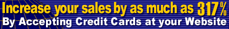 Increase your sales by as much as 317% by accepting credit                           cards at your website